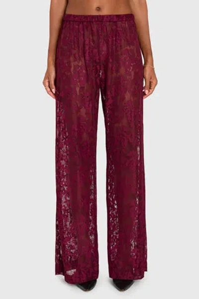 Amanda Uprichard Mariko Pants In Burgundy