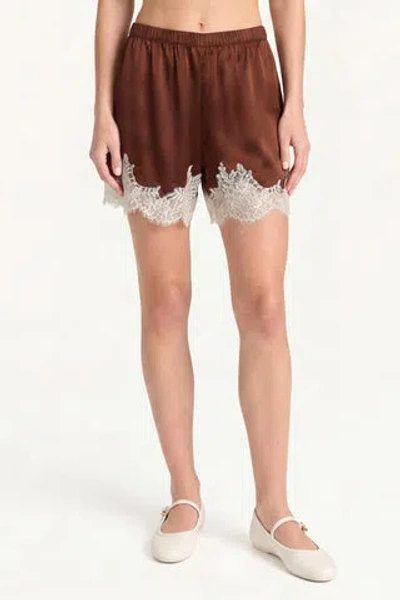 Amanda Uprichard Mariko Silk Shorts In Truffle Baby Blue