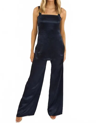 Amanda Uprichard Mariko Wide-leg Pants In Navy In Blue