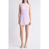 Amanda Uprichard Marshall Mock Neck Cocktail Minidress In Electric Lilac