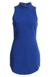 Amanda Uprichard Marshall Mock Neck Cocktail Minidress In Ultramarine