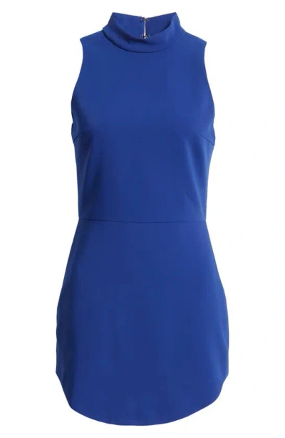 Amanda Uprichard Marshall Mock Neck Cocktail Minidress In Ultramarine