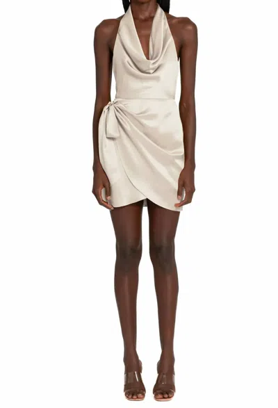 Amanda Uprichard Martine Silk Dress In Chalk