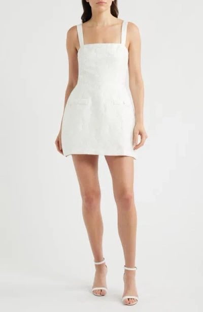 Amanda Uprichard Martini Floral Jacquard Cocktail Romper In White