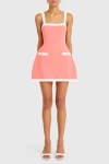 Amanda Uprichard Martini Skort Romper In Grapefruit,ivory