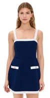 Amanda Uprichard Martini Skort Romper In Navy/ivory