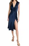 Amanda Uprichard Matthews V-neck Midi Dress In Navy