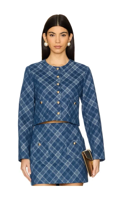 Amanda Uprichard Maven Jacket In Argyle Denim
