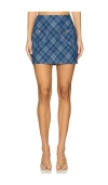 Amanda Uprichard Maven Skirt In Argyle Denim
