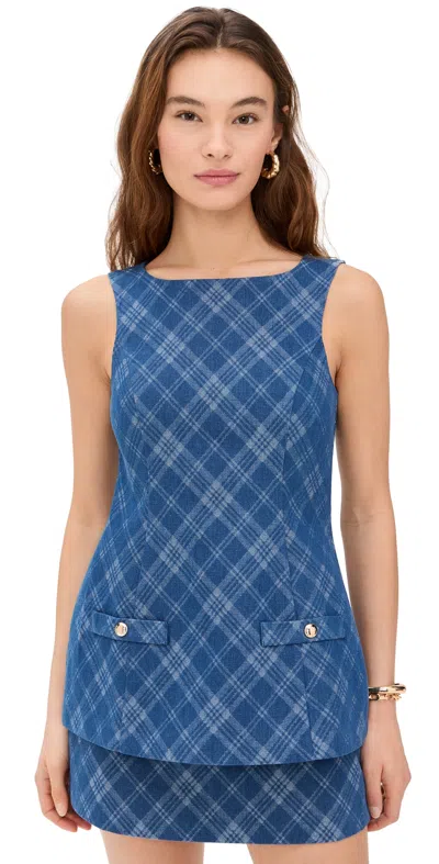 Amanda Uprichard Maven Skort Romper Argyle Denim