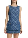 Amanda Uprichard Maven Skort Romper In Argyle Denim