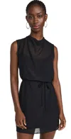Amanda Uprichard Melby Sleeveless Chiffon Minidress In Black