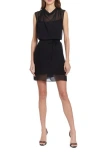 Amanda Uprichard Melby Sleeveless Chiffon Minidress In Black