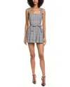 Amanda Uprichard Mercy Belted Skort Romper In Gray