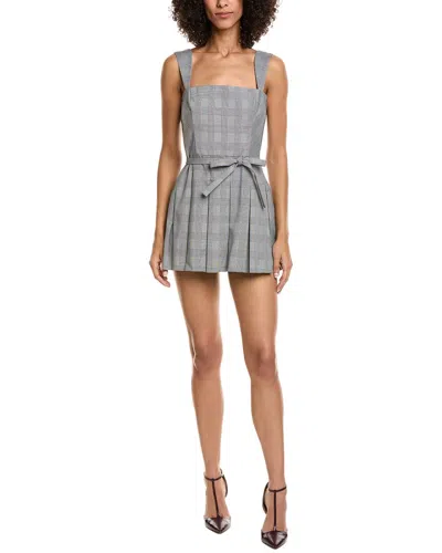 Amanda Uprichard Mercy Belted Skort Romper In Gray
