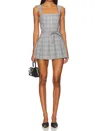 Amanda Uprichard Mercy Skort Romper In Business Plaid In Multi