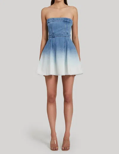 Amanda Uprichard Meryl Denim Mini Dress In Ioania In Multi