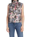 Amanda Uprichard Middleton Top In Night Garden In Black