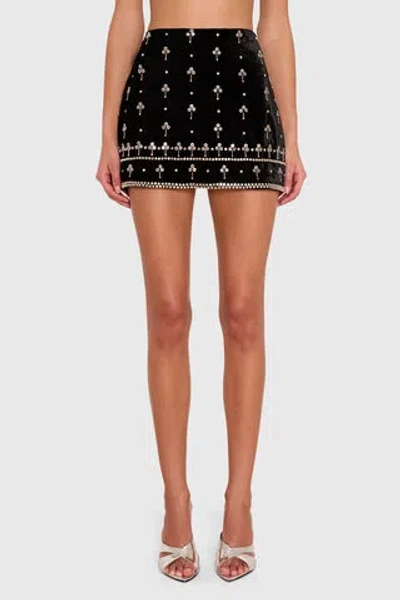 Amanda Uprichard Miles Velvet Skirt In Black