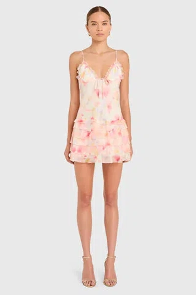 Amanda Uprichard Mirabelle Romper In Sorbet Multi