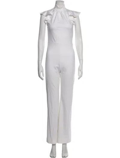 Pre-owned Amanda Uprichard Mock Neck Jumpsuit In White