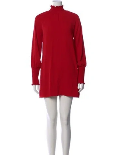 Pre-owned Amanda Uprichard Mock Neck Mini Dress In Red