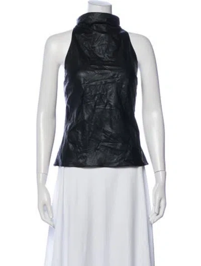 Pre-owned Amanda Uprichard Mock Neck Sleeveless Top In Blue