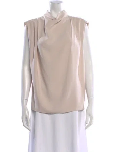 Pre-owned Amanda Uprichard Mock Neck Sleeveless Top In Neutral