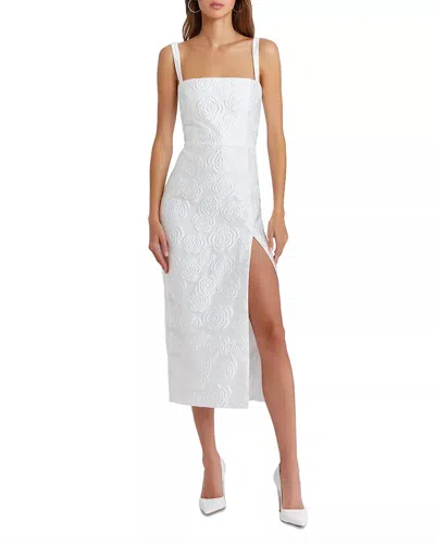 Amanda Uprichard Monica Jacquard Flower Midi Dress In White