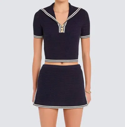 Amanda Uprichard Moniqus Skort In Navy In Blue