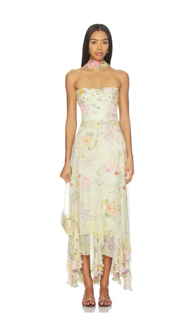 Amanda Uprichard Monterey Dress With Scarf In Multi