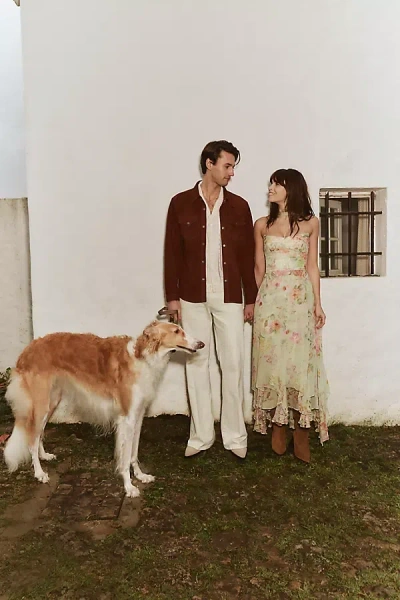 Amanda Uprichard Montery Scarf Midi Dress In Brown