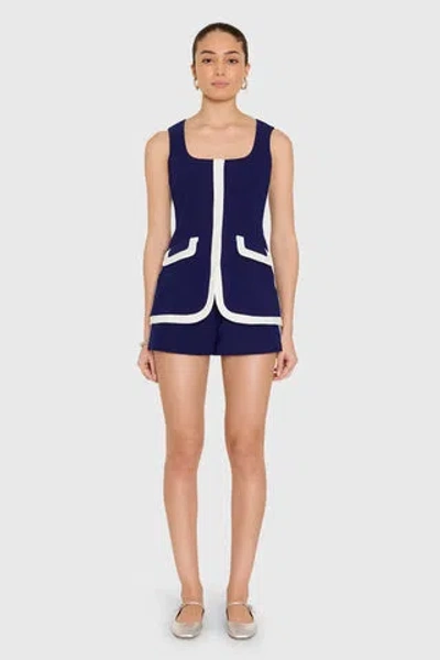 Amanda Uprichard Morgan Romper In Blue