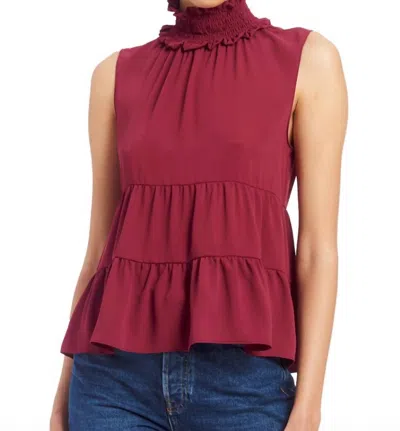 Amanda Uprichard Nadia Top In Malbec In Multi