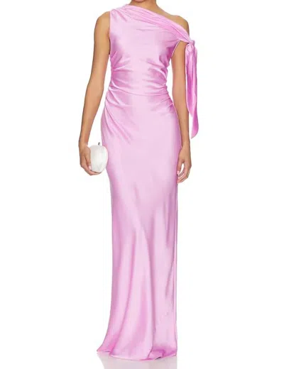 Amanda Uprichard Naomi Asymmetrical Gown In Azalea In Purple
