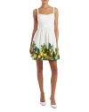 Amanda Uprichard Napoli Fit And Flare Dress In Lemonhead