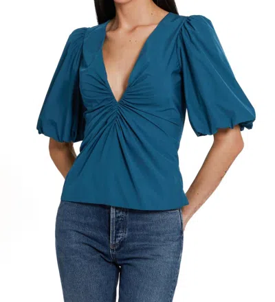 Amanda Uprichard Neveah Top In Teal In Blue
