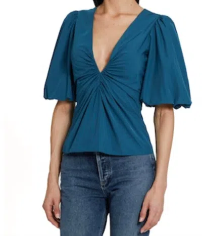 Amanda Uprichard Neveah Top In Teal In Blue