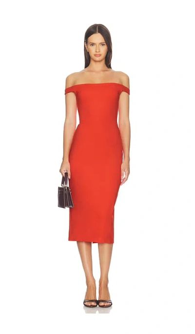 Amanda Uprichard Nico Midi Dress In Red