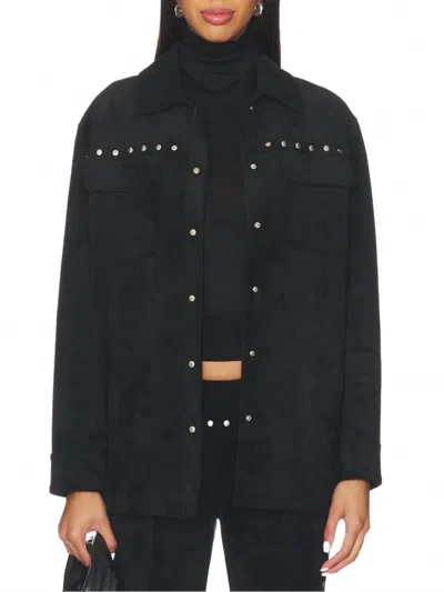 Amanda Uprichard Nirvana Button Front Jacket In Black