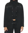Amanda Uprichard Nirvana Button Front Jacket In Black In Black