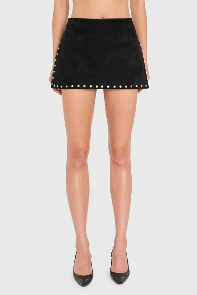 Amanda Uprichard Nirvana Suede Skort In Black