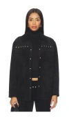 Amanda Uprichard Nirvana Suede Jacket In Black