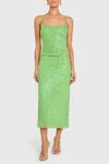 Amanda Uprichard Noella Sequin Chiffon Midi Skirt In Green In Green