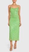 Amanda Uprichard Noella Sequin Chiffon Midi Skirt In Green In Green