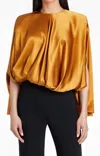 Amanda Uprichard Odessa Silk Top In Antique Bronze In Grey