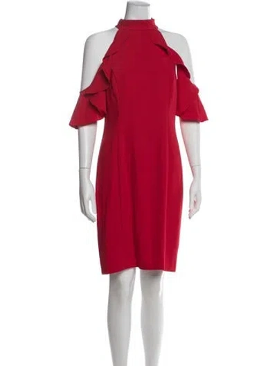 Pre-owned Amanda Uprichard Off-the-shoulder Knee-length Dress In Red