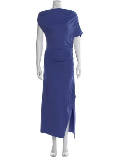 Pre-owned Amanda Uprichard Off-the-shoulder Long Dress In Blue