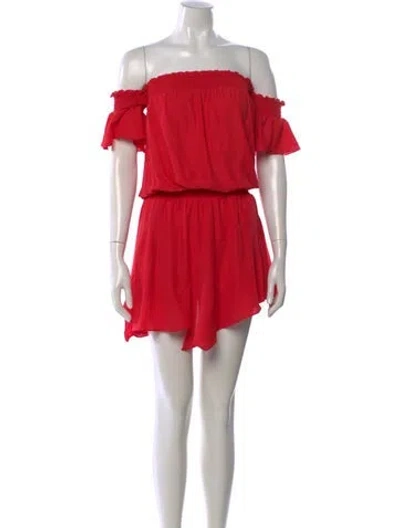 Pre-owned Amanda Uprichard Off-the-shoulder Mini Dress In Red
