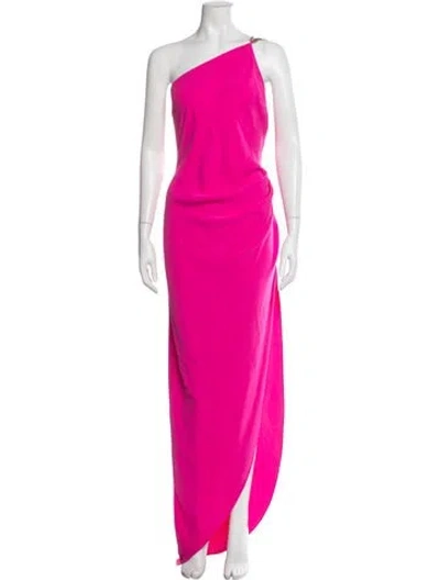 Pre-owned Amanda Uprichard One-shoulder Long Dress In Pink